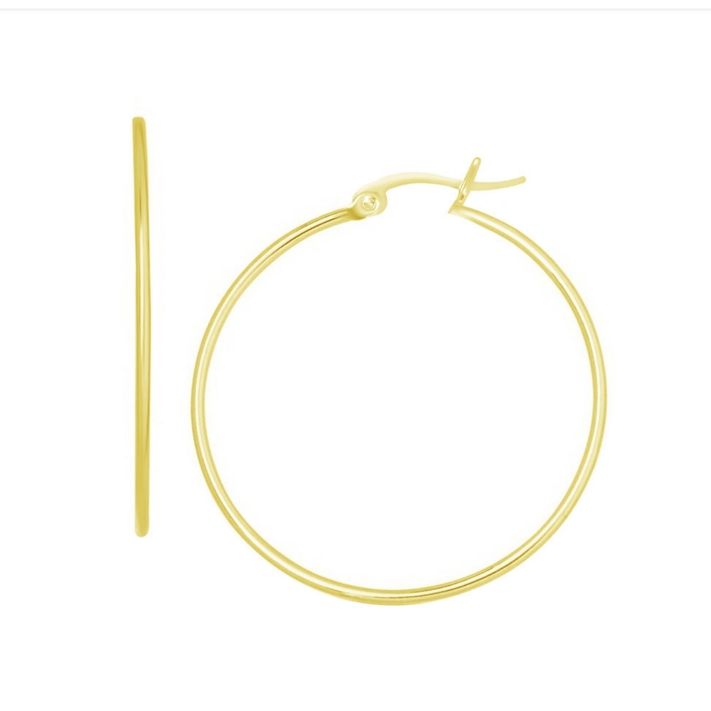 AND NOW THIS Gold plated polished hoop earrings